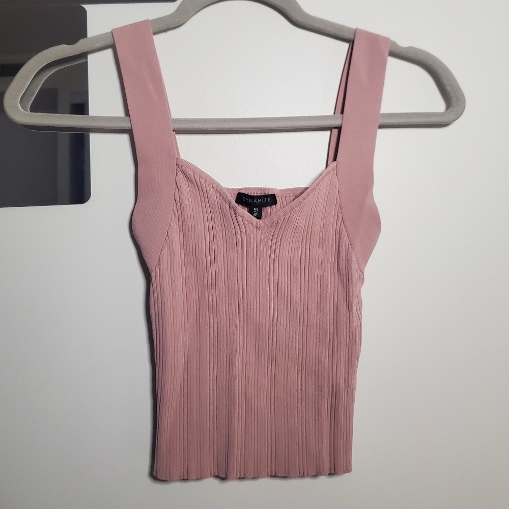Pink Dynamite Ribbed Crop Top